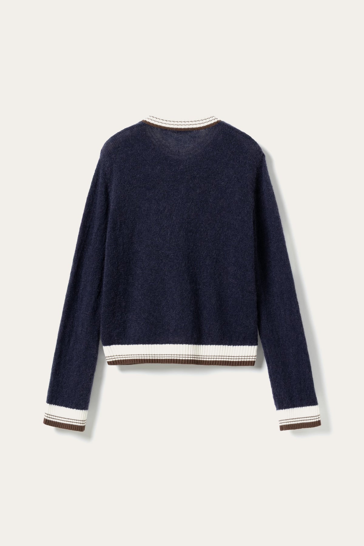 N-Nattie Knit Cardigan Navy Brown