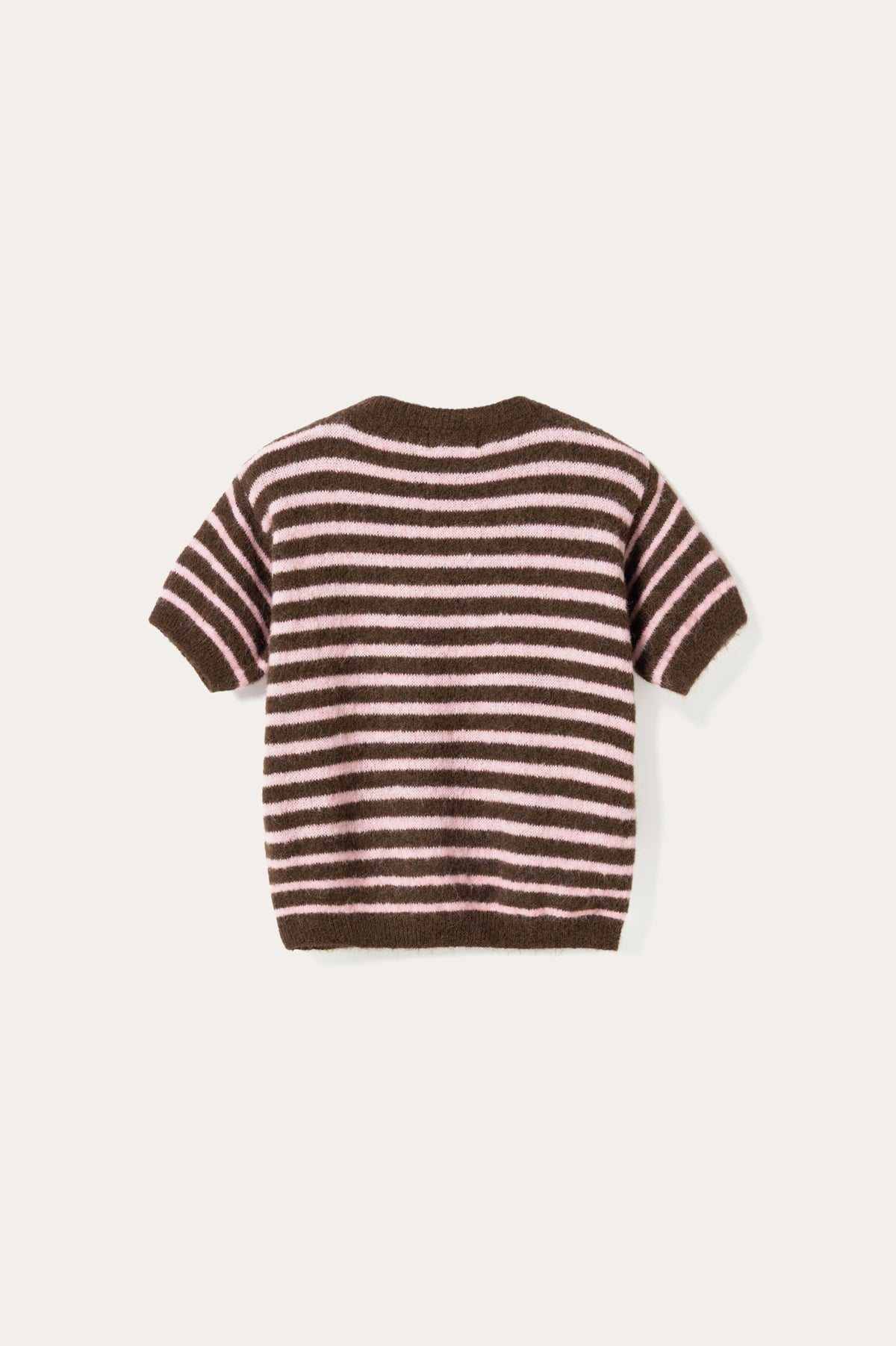N-Monikah SS Knit Brown Rose Stripe