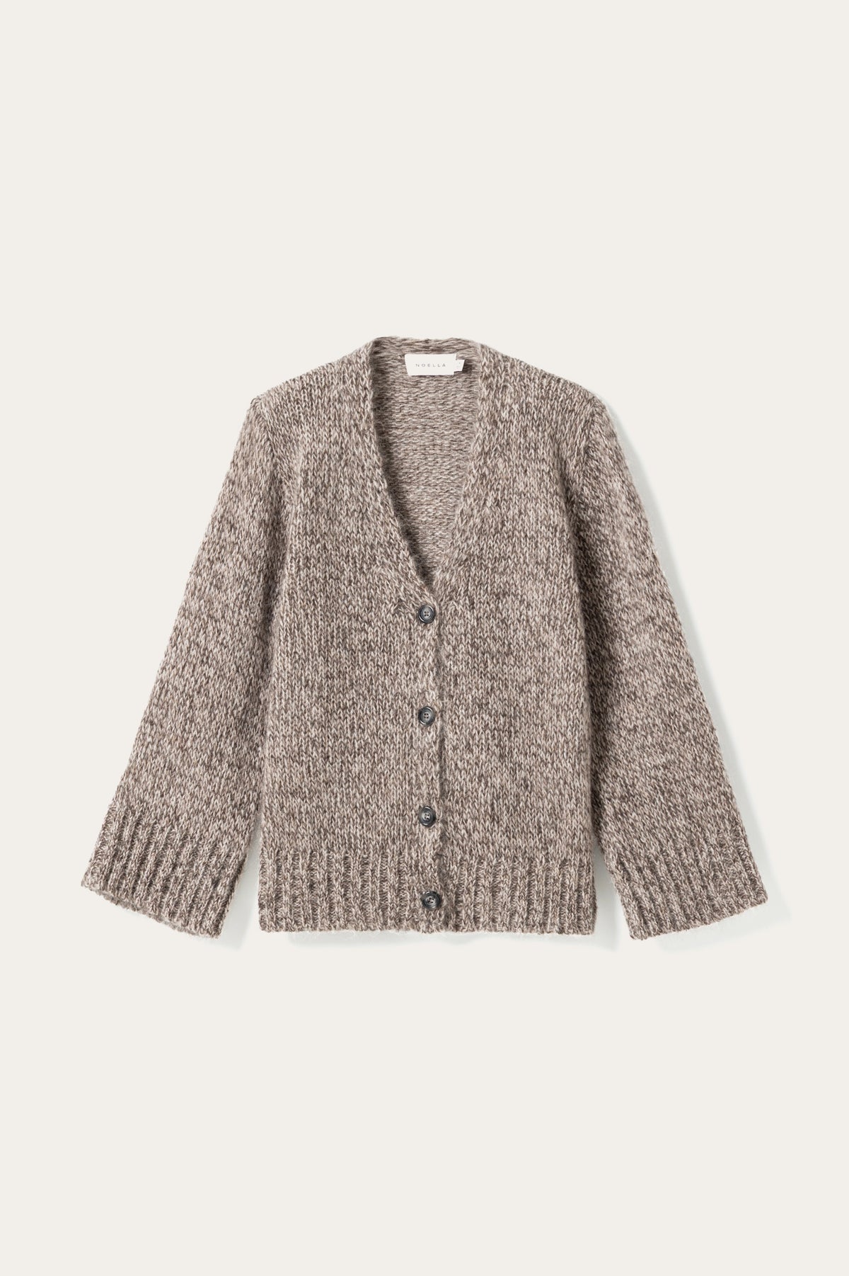 N-Maile Knit Cardigan Grey Beige Mix
