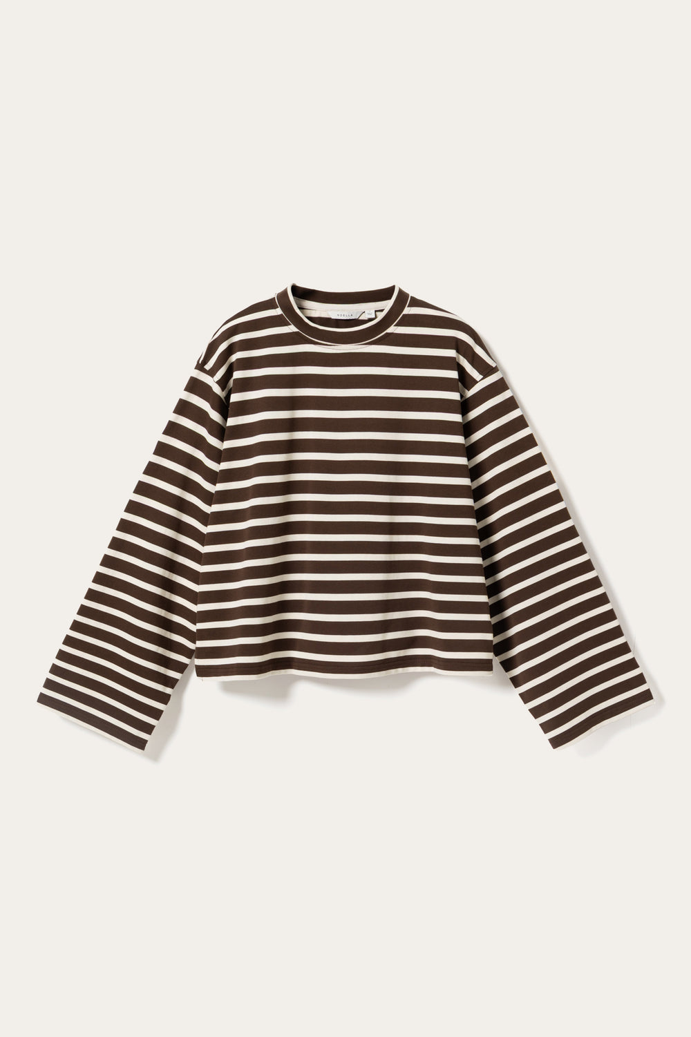 N-Maple LS T-Shirt Eton Brown Ivory Stripe