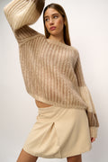 Noellas Liana Knit Sweater Cozy Brown. Køb Striktrøjer hos www.noillafashion.com