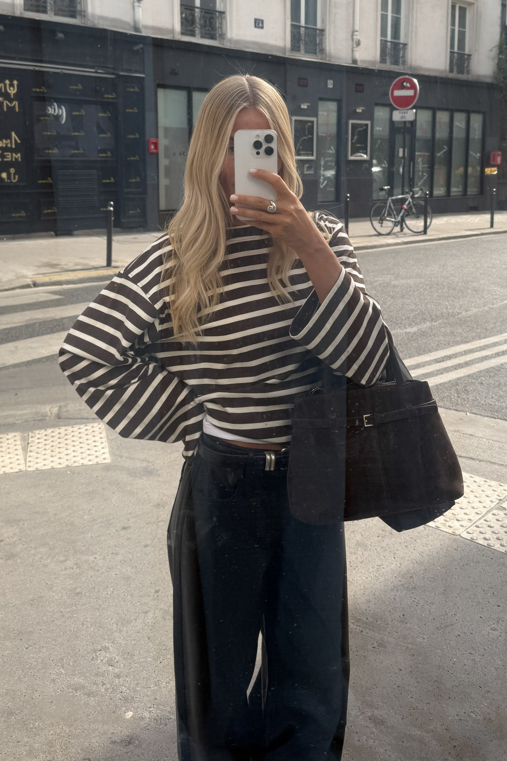 N-Maple LS T-Shirt Eton Brown Ivory Stripe