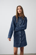 Noellas Benita Ls Dress Blue Snow Wash. Køb Kjoler hos www.noillafashion.com
