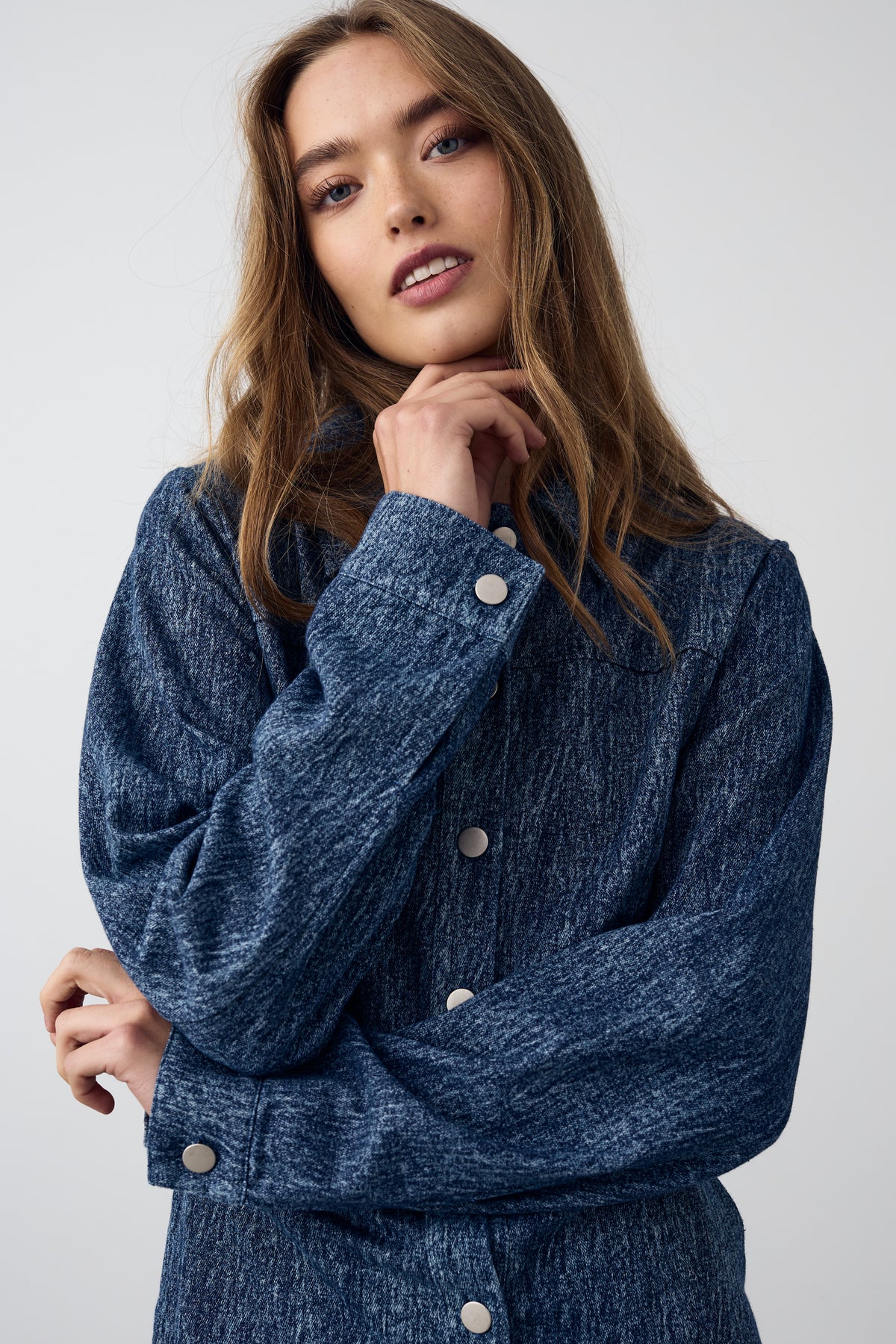 Benita Ls Dress Blue Snow Wash