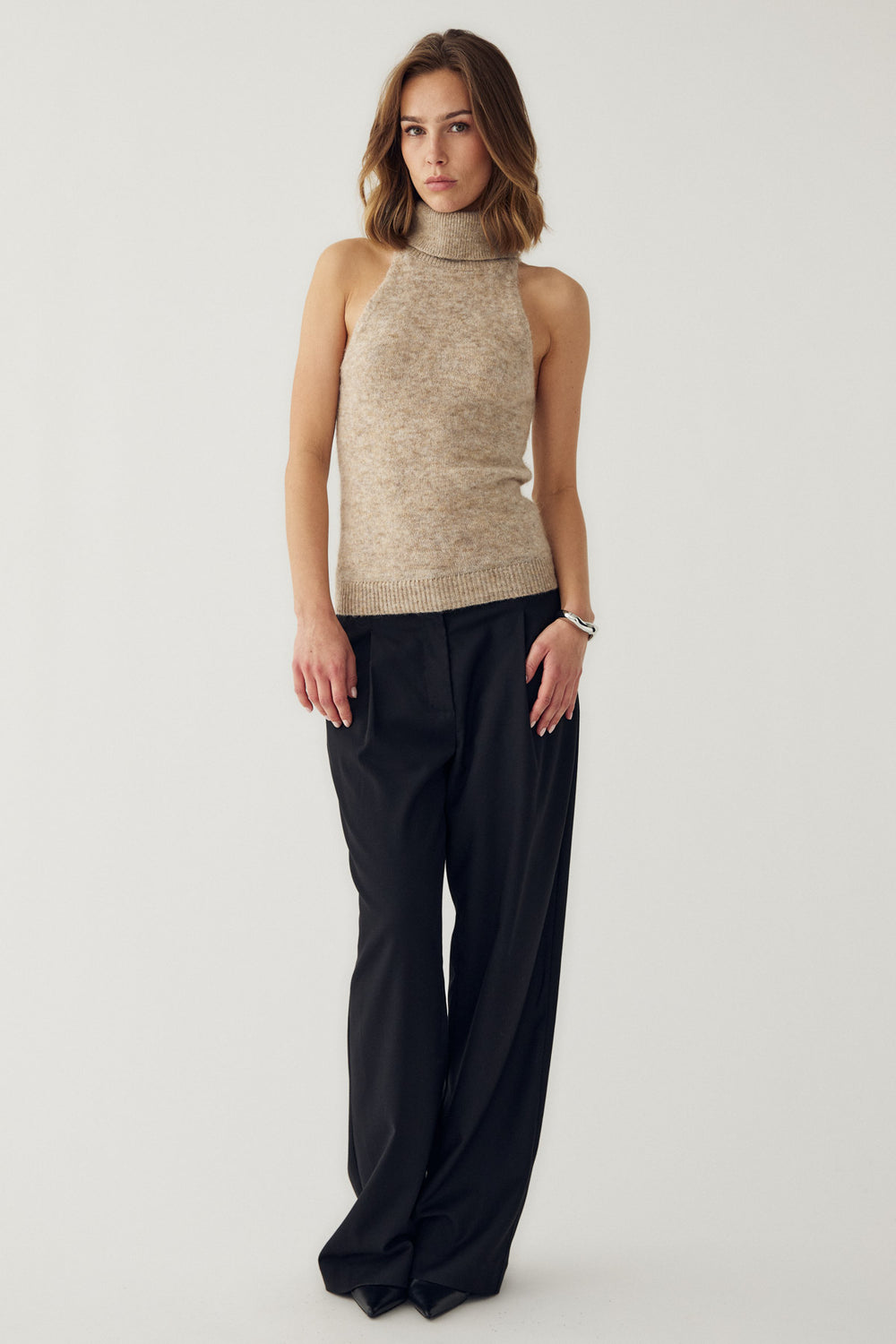N-Lajoianna Knit Top Oatmeal Melange