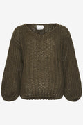 Noellas Joseph Knit Sweater Army Green. Køb Striktrøjer hos www.noillafashion.com