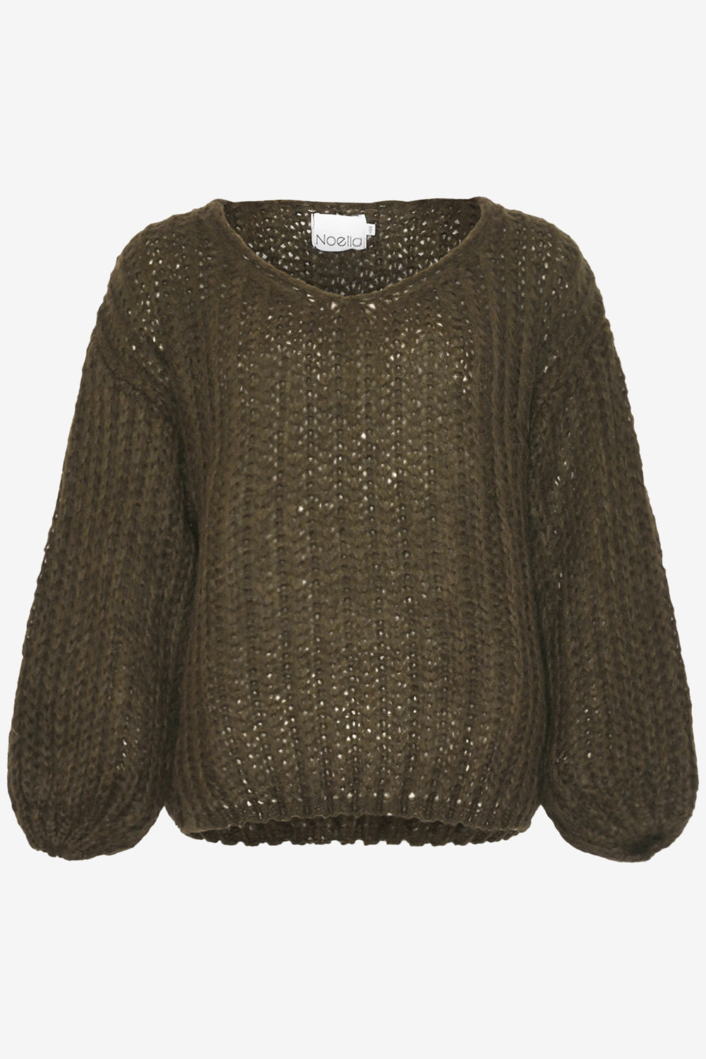 Noellas Joseph Knit Sweater Army Green. Køb Striktrøjer hos www.noillafashion.com