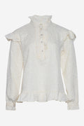 Noellas Reno Ruby Ruffle Blouse Cream. Køb Bluser hos www.noillafashion.com