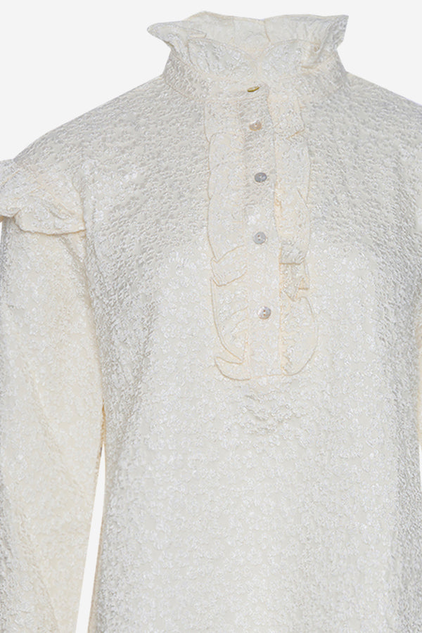 Reno Ruby Ruffle Blouse Cream