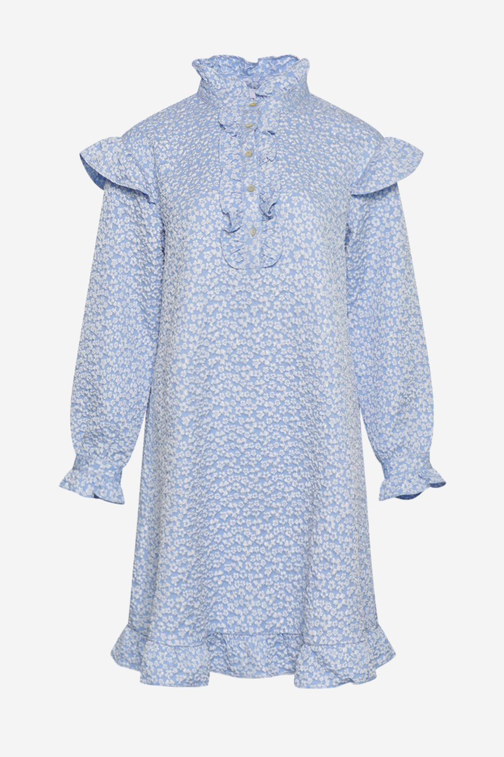 Noellas Reno Ruby Ruffle Dress Light Blue. Køb Kjoler hos www.noillafashion.com