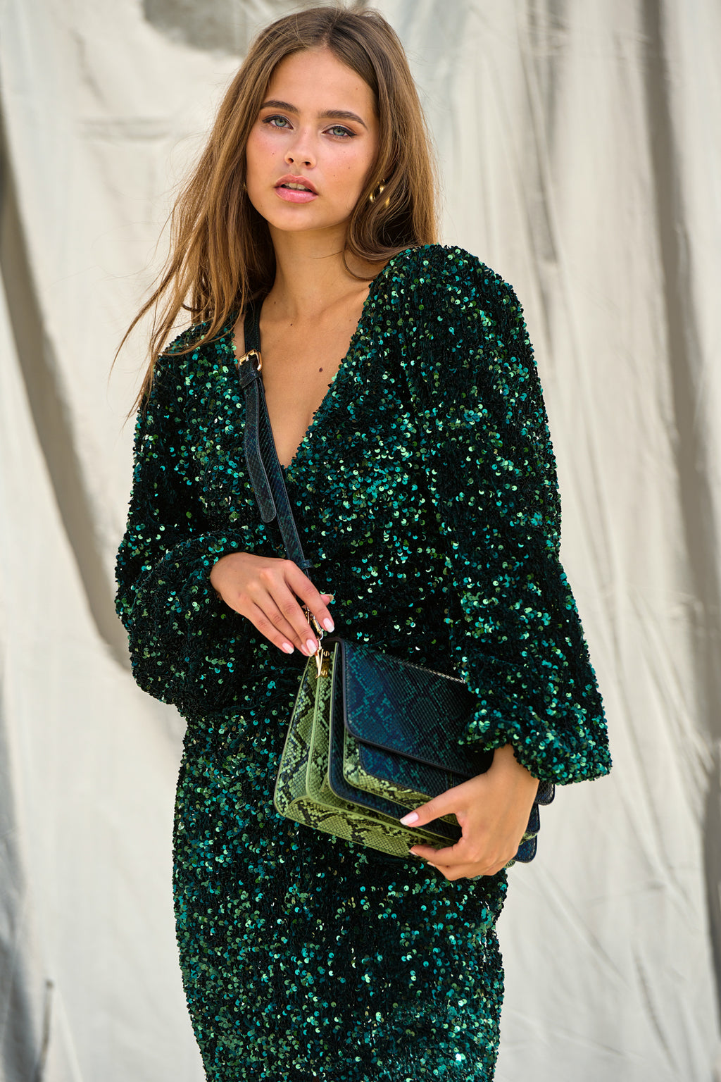 Noellas Teagan Lg. Dress Green. Køb Kjoler hos www.noillafashion.com
