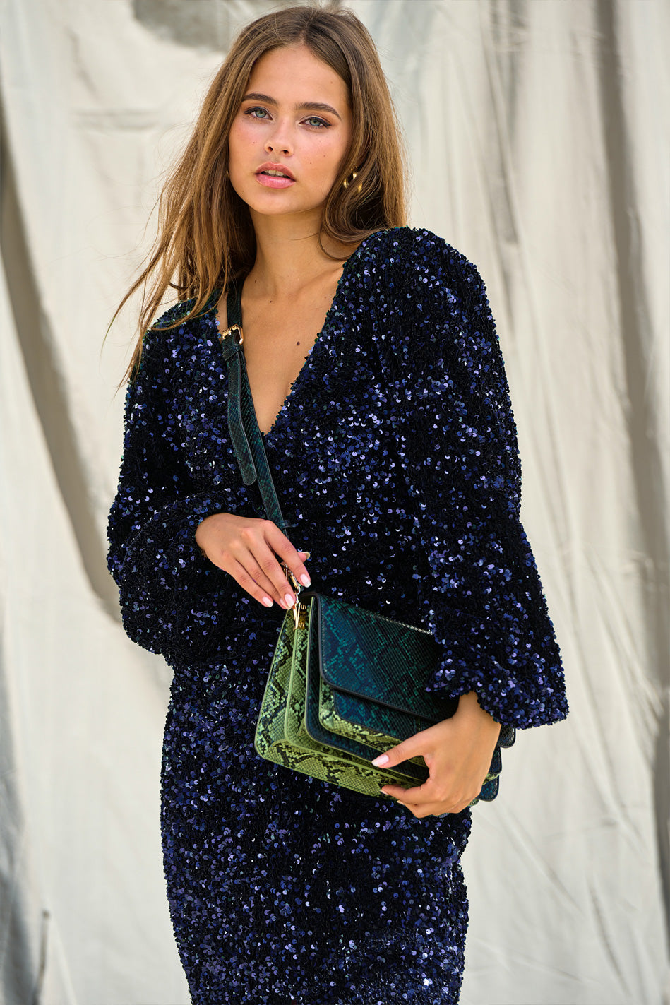 Noellas Teagan Lg. Dress Blue. Køb Kjoler hos www.noillafashion.com